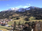Archiv Foto Webcam Sicht vom Kinderhotel Oberjoch aus auf das Skigebiet gegenüber 13:00