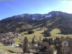 Archiv Foto Webcam Sicht vom Kinderhotel Oberjoch aus auf das Skigebiet gegenüber 11:00