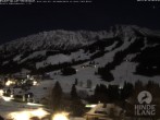 Archived image Webcam View of the kids hotel Oberjoch at the slopes in front 23:00
