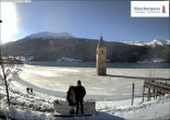 Archived image Webcam Lake Resia and the symbol of Venosta Valley 08:00