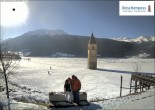 Archived image Webcam Lake Resia and the symbol of Venosta Valley 08:00