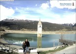 Archived image Webcam Lake Resia and the symbol of Venosta Valley 09:00