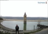 Archiv Foto Webcam Reschensee mit versunkenem Turm 11:00