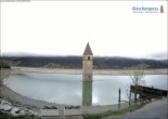 Archived image Webcam Lake Resia and the symbol of Venosta Valley 07:00