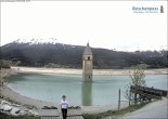 Archived image Webcam Lake Resia and the symbol of Venosta Valley 15:00
