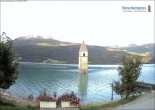 Archived image Webcam Lake Resia and the symbol of Venosta Valley 07:00