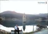 Archived image Webcam Lake Resia and the symbol of Venosta Valley 17:00