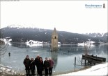 Archived image Webcam Lake Resia and the symbol of Venosta Valley 09:00