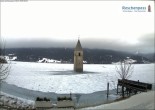 Archived image Webcam Lake Resia and the symbol of Venosta Valley 07:00