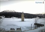 Archiv Foto Webcam Reschensee mit versunkenem Turm 07:00