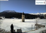 Archiv Foto Webcam Reschensee mit versunkenem Turm 11:00