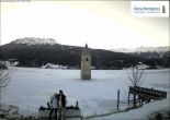 Archived image Webcam Lake Resia and the symbol of Venosta Valley 15:00