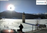 Archiv Foto Webcam Reschensee mit versunkenem Turm 15:00