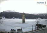 Archiv Foto Webcam Reschensee mit versunkenem Turm 17:00