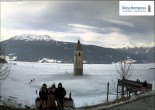 Archiv Foto Webcam Reschensee mit versunkenem Turm 11:00