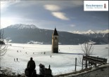 Archiv Foto Webcam Reschensee mit versunkenem Turm 13:00