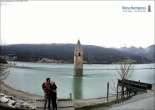 Archiv Foto Webcam Reschensee mit versunkenem Turm 11:00