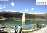 Archiv Foto Webcam Reschensee mit versunkenem Turm 09:00