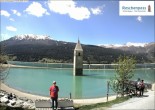 Archiv Foto Webcam Reschensee mit versunkenem Turm 11:00