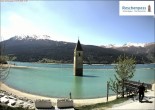Archiv Foto Webcam Reschensee mit versunkenem Turm 13:00