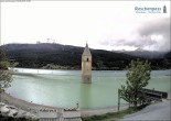 Archiv Foto Webcam Reschensee mit versunkenem Turm 15:00
