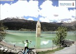 Archiv Foto Webcam Reschensee mit versunkenem Turm 11:00