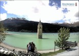 Archiv Foto Webcam Reschensee mit versunkenem Turm 13:00