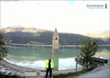 Archiv Foto Webcam Reschensee mit versunkenem Turm 07:00