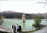 Archiv Foto Webcam Reschensee mit versunkenem Turm 11:00