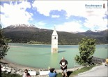 Archived image Webcam Lake Resia and the symbol of Venosta Valley 09:00