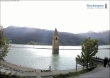 Archived image Webcam Lake Resia and the symbol of Venosta Valley 15:00