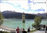 Archiv Foto Webcam Reschensee mit versunkenem Turm 15:00