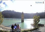 Archiv Foto Webcam Reschensee mit versunkenem Turm 17:00