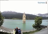 Archiv Foto Webcam Reschensee mit versunkenem Turm 09:00