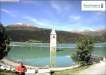 Archiv Foto Webcam Reschensee mit versunkenem Turm 09:00