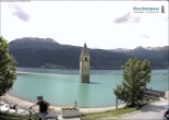 Archiv Foto Webcam Reschensee mit versunkenem Turm 13:00