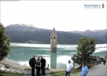 Archiv Foto Webcam Reschensee mit versunkenem Turm 15:00