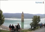 Archiv Foto Webcam Reschensee mit versunkenem Turm 11:00