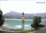 Archived image Webcam Lake Resia and the symbol of Venosta Valley 07:00