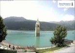 Archiv Foto Webcam Reschensee mit versunkenem Turm 11:00