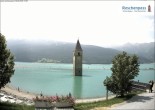Archiv Foto Webcam Reschensee mit versunkenem Turm 13:00