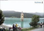 Archived image Webcam Lake Resia and the symbol of Venosta Valley 15:00