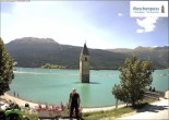Archiv Foto Webcam Reschensee mit versunkenem Turm 13:00
