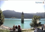 Archiv Foto Webcam Reschensee mit versunkenem Turm 15:00