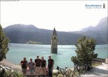 Archiv Foto Webcam Reschensee mit versunkenem Turm 15:00