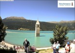 Archiv Foto Webcam Reschensee mit versunkenem Turm 11:00