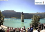 Archiv Foto Webcam Reschensee mit versunkenem Turm 13:00