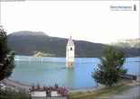 Archived image Webcam Lake Resia and the symbol of Venosta Valley 07:00