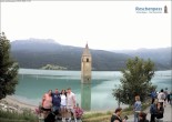 Archiv Foto Webcam Reschensee mit versunkenem Turm 11:00