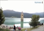 Archiv Foto Webcam Reschensee mit versunkenem Turm 13:00